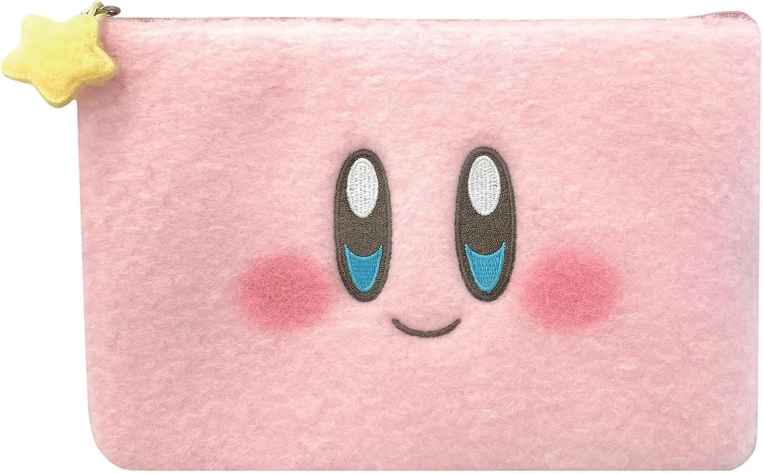 Kirby Fluffy Pouch (Smile) – 8.7 Inch Plush Cosmetic Bag, Jewelry Organizer, Travel Storage Case