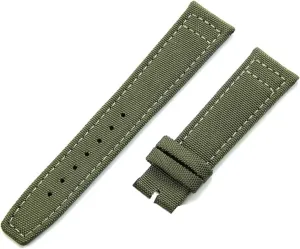 KLVN 20mm 21mm 22mm Nylon Canvas Watchband for IWC PILOT Portugal PORTOFINO Fabric Watch Strap Folding Buckle Cowhide Leather Belt