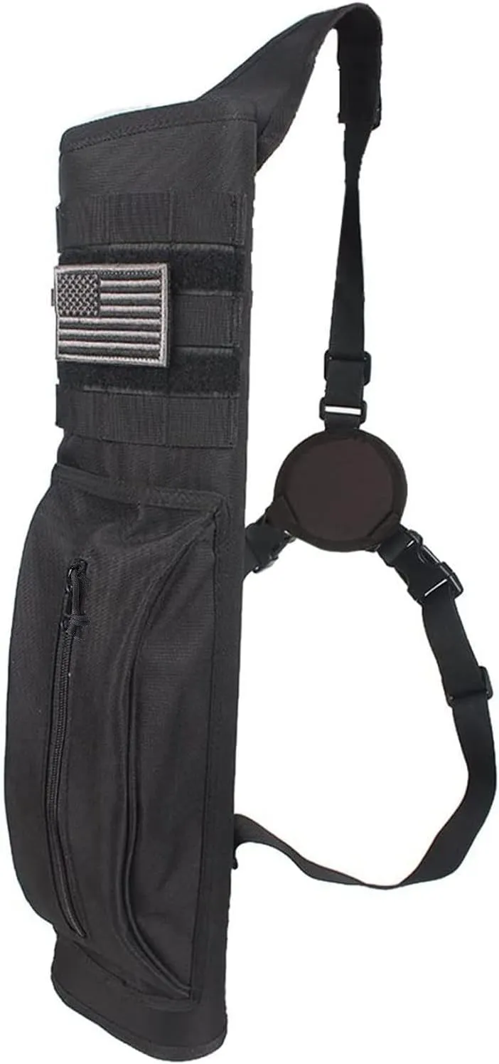 KRATARC Archery Multi-Function Back Arrow Quiver with Molle System Shoulder Arrows Holder Hanged Target Shooting Quiver for Arrows
