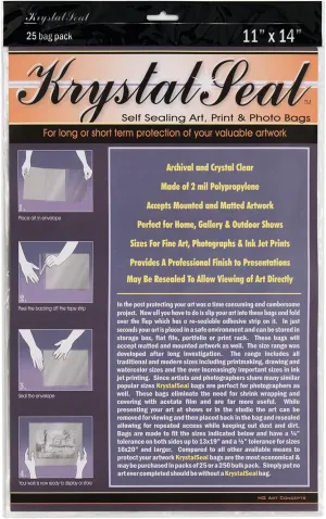Krystal Seal KS1114 11 in. x 14 in. Seal Self-Healing Art Print and Photo Bags