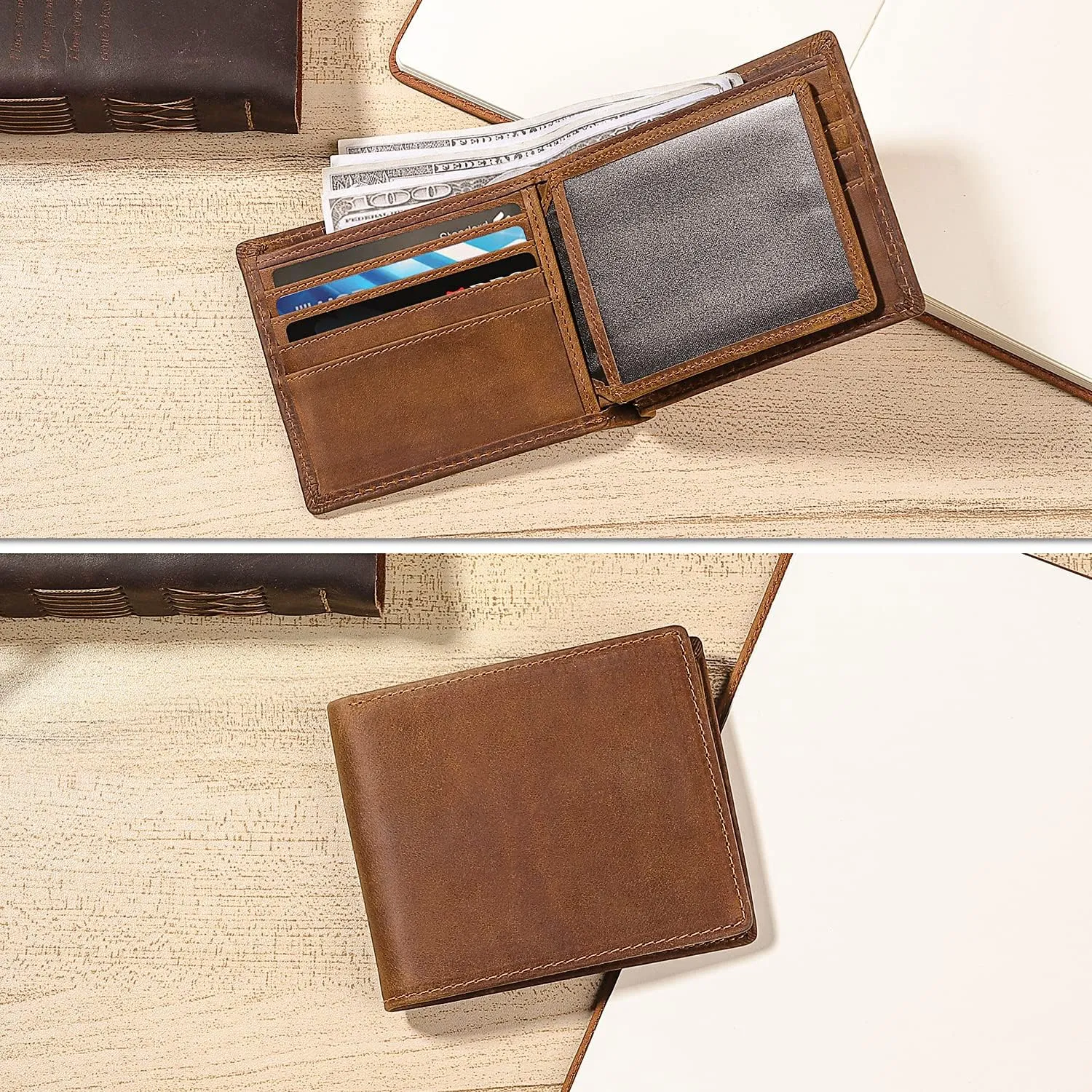 kullder Engraved Wallets for Men Leather Wallet Mens Personalized Gifts for Husband from Wife Custom Wallet Rfid for Man Love Boyfriend Gift Birthday Anniversary Christmas gift for Him