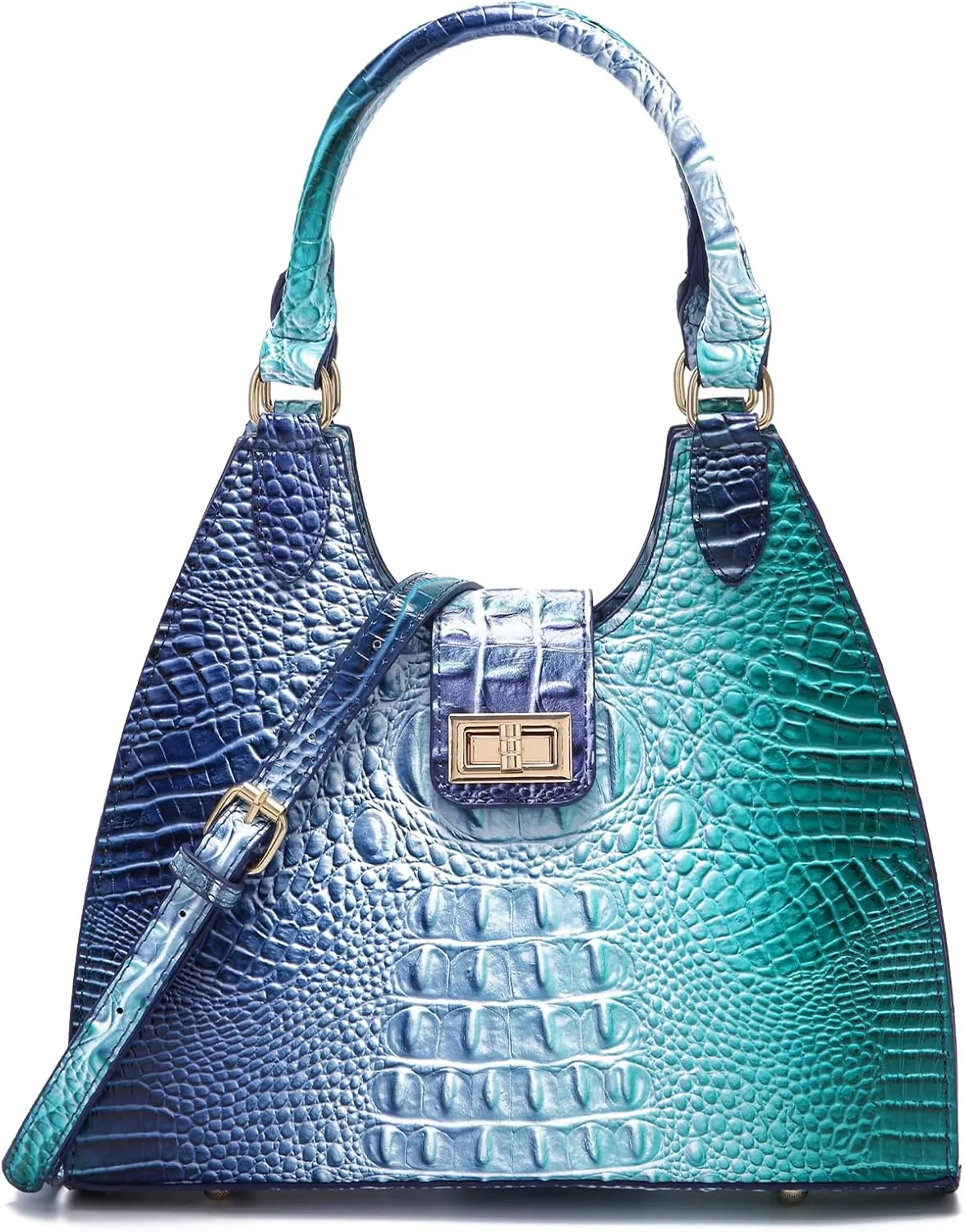 Ladies Tote Leather Bags for Women Crocodile Embossed Zipper Satchel Purse Classy Compartments Crossbody bag