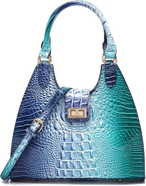 Ladies Tote Leather Bags for Women Crocodile Embossed Zipper Satchel Purse Classy Compartments Crossbody bag