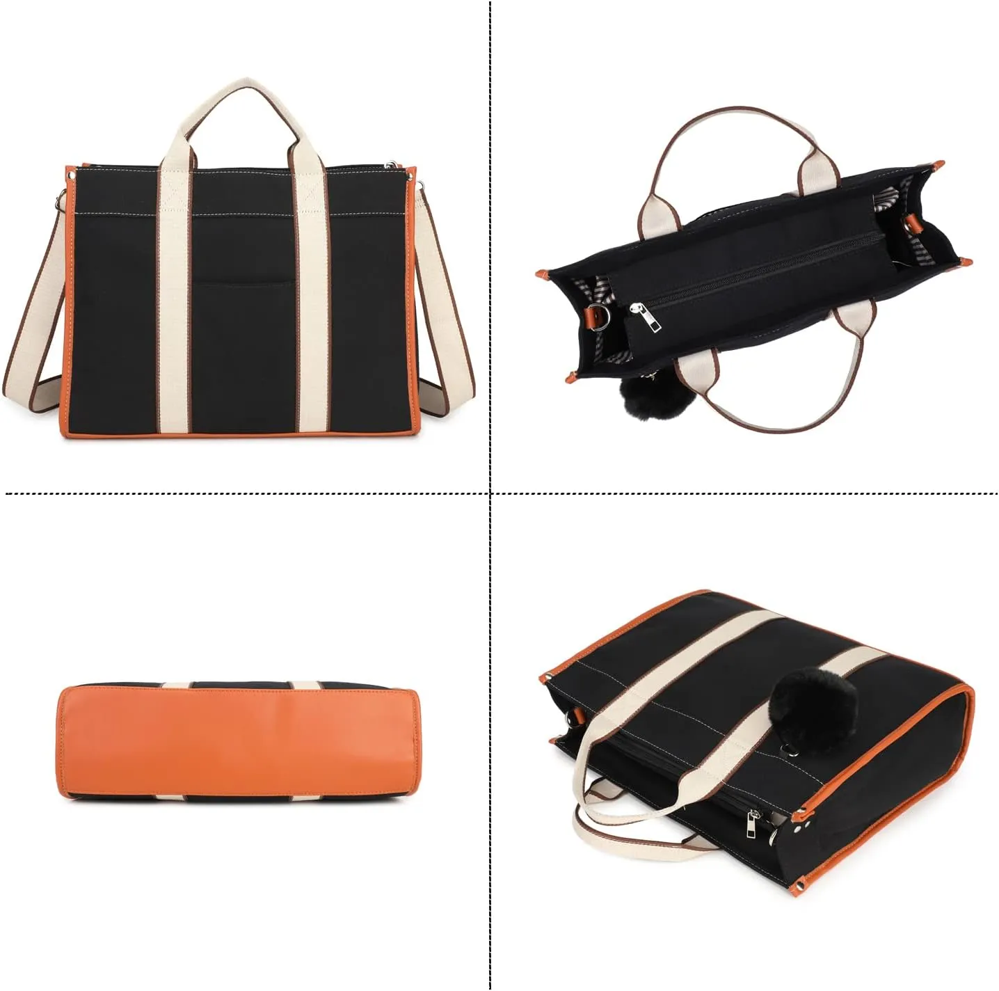 Laptop Bag for Women 15.6 Inch Lightweight Canvas Tote Bags Teacher Work Bag for School Travel