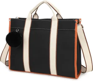 Laptop Bag for Women 15.6 Inch Lightweight Canvas Tote Bags Teacher Work Bag for School Travel