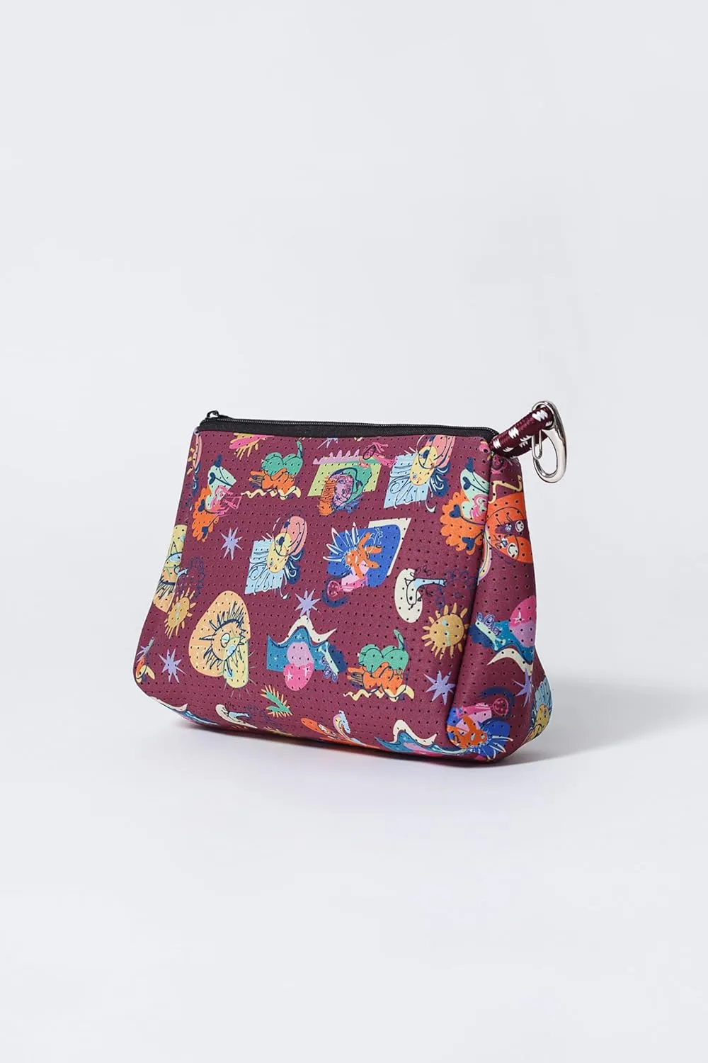 Large Makeup Bag with Zipper - Waterproof Neoprene Cosmetic Bag 7.7 x 10.75 x 5 inches