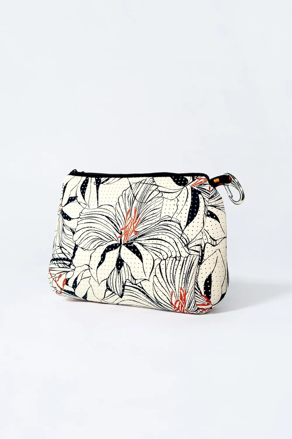 Large Makeup Bag with Zipper - Waterproof Neoprene Cosmetic Bag 7.7 x 10.75 x 5 inches