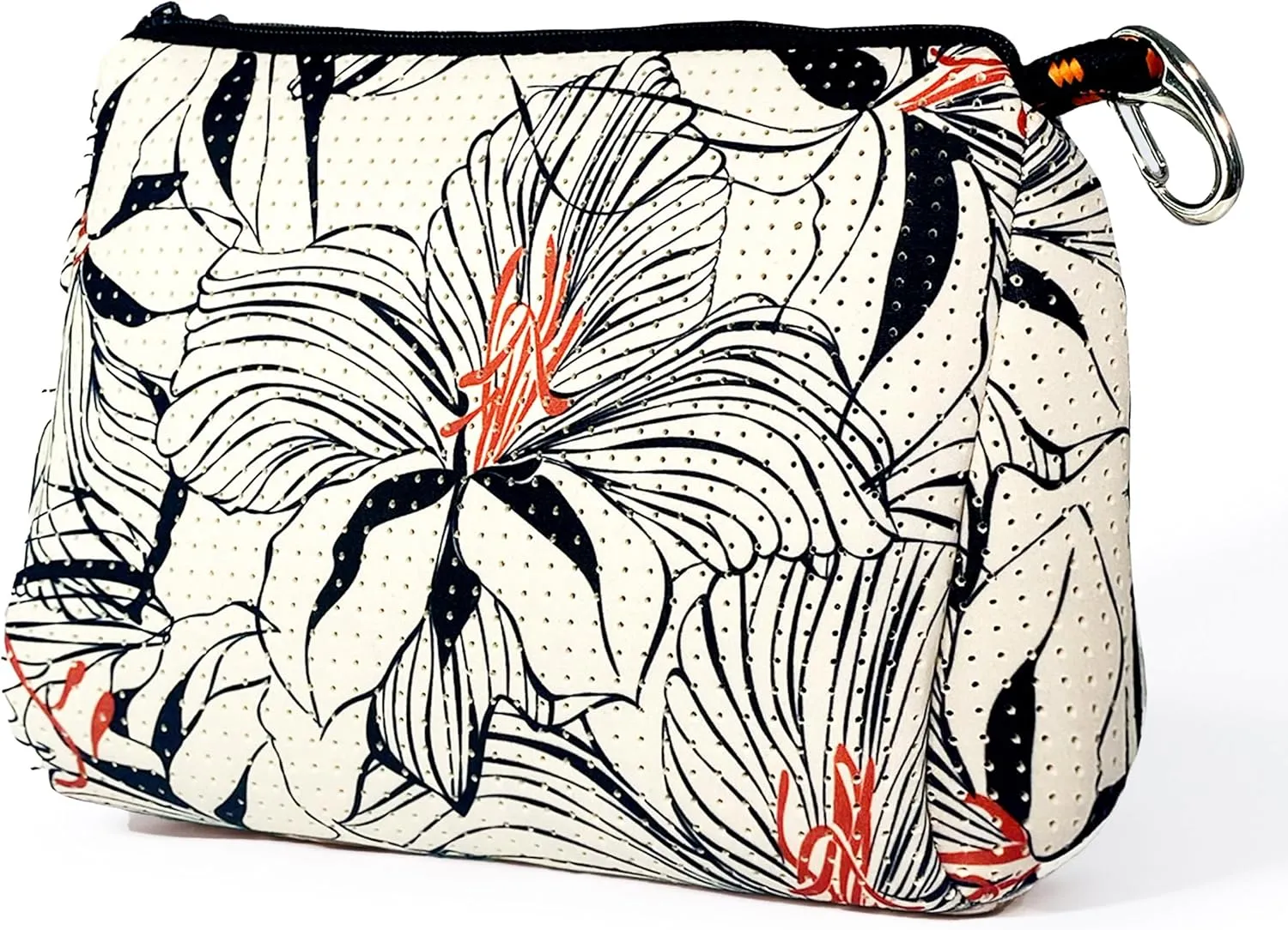 Large Makeup Bag with Zipper - Waterproof Neoprene Cosmetic Bag 7.7 x 10.75 x 5 inches
