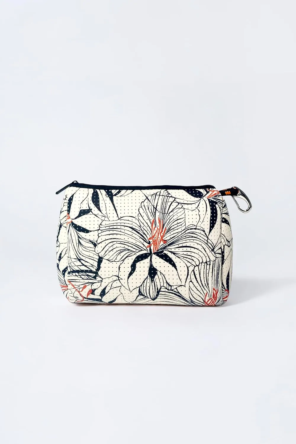 Large Makeup Bag with Zipper - Waterproof Neoprene Cosmetic Bag 7.7 x 10.75 x 5 inches