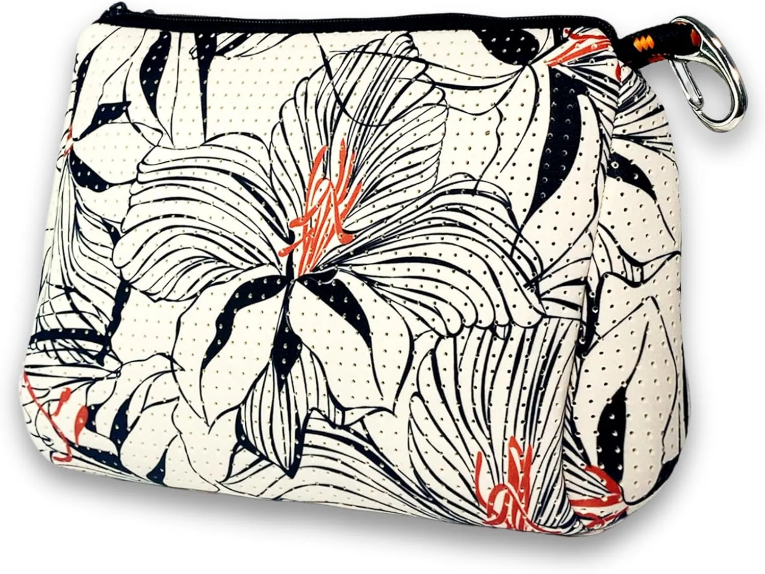 Large Makeup Bag with Zipper - Waterproof Neoprene Cosmetic Bag 7.7 x 10.75 x 5 inches