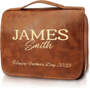Large Personalized Toiletry Bag for Men 3 in 1, Gifts for Birthday Anniversary Wedding, Customized Gifts for Him Boyfriend Husband Dad Father Grandpa Traveler Friend, Father's Day Christmas Gifts