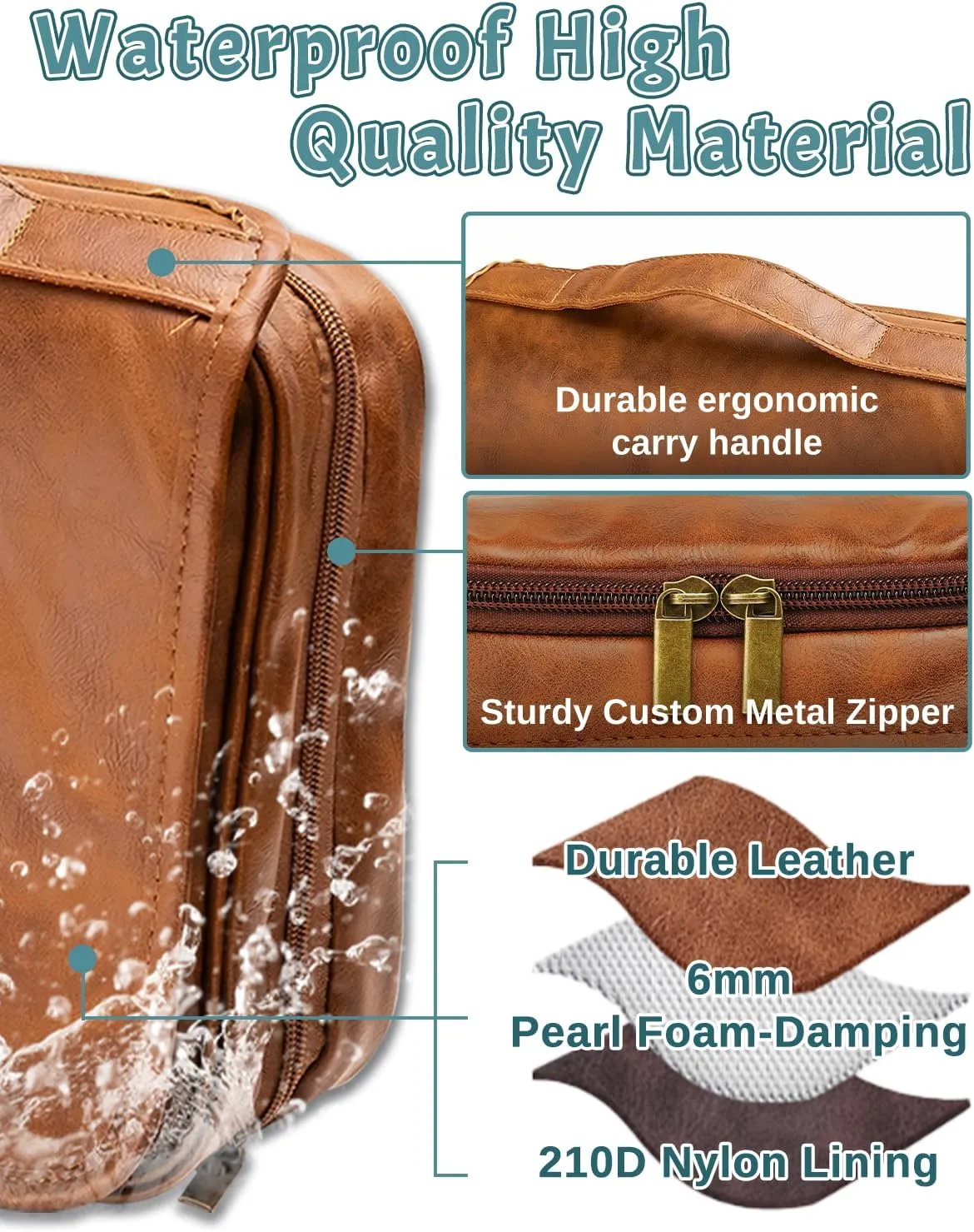 Large Personalized Toiletry Bag for Men 3 in 1, Gifts for Birthday Anniversary Wedding, Customized Gifts for Him Boyfriend Husband Dad Father Grandpa Traveler Friend, Father's Day Christmas Gifts