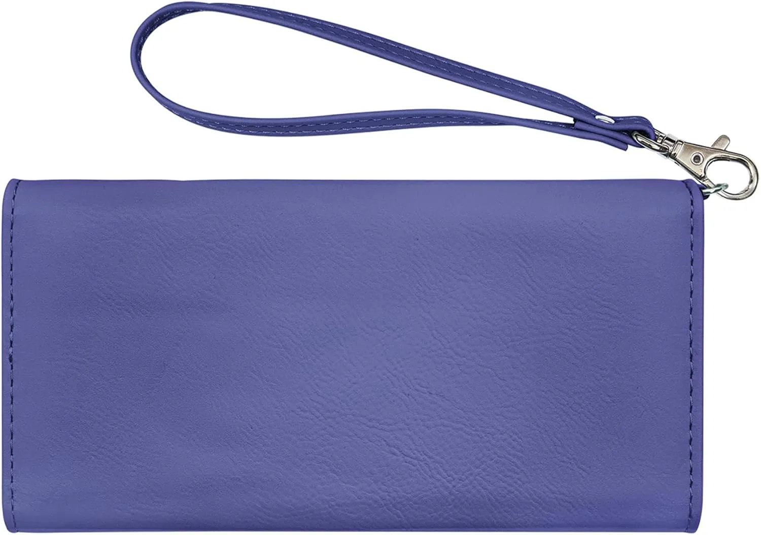 LaserGram Faux Leather Womens Wallet with Strap, Virgen de Guadalupe, Personalized Engraving Included (Dark Purple)