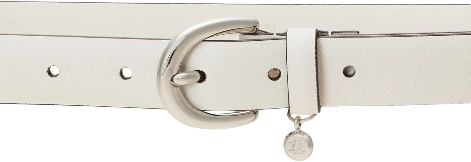 Lauren Ralph Lauren Women's Charm Crosshatch Leather Belt