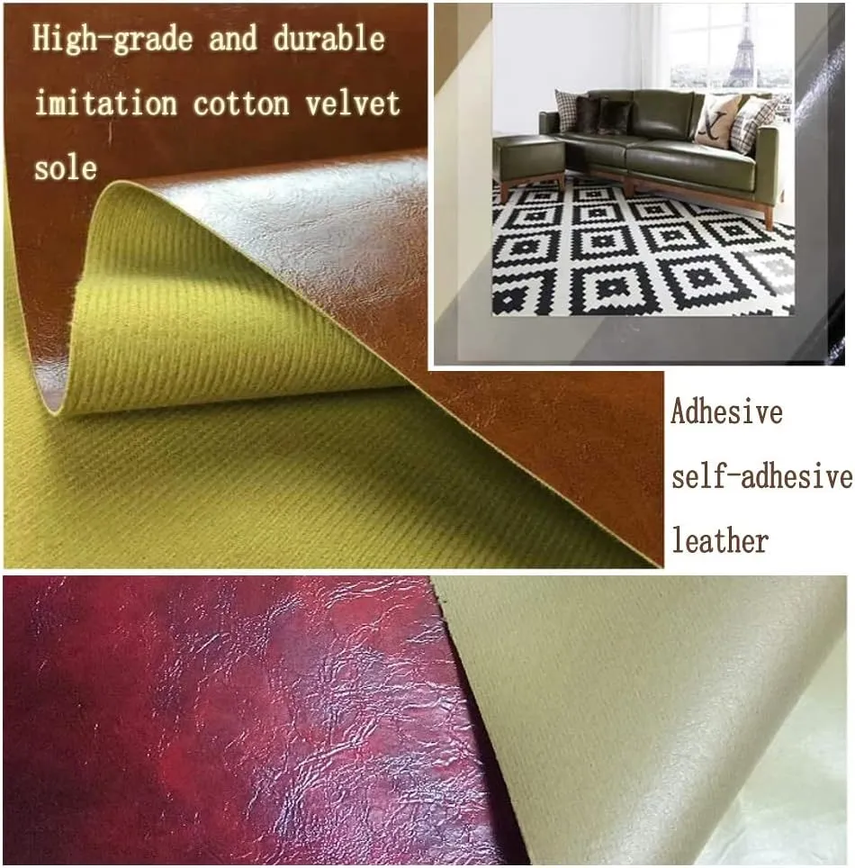 Leather Fabric Heavy Feel Faux Leather Fabric, Oil Wax Leather Leatherette Upholstery Crafts DIY Sewings Sofa Handbag Sold by The Meter(Size:1.37 * 1,Color:Navy Blue)