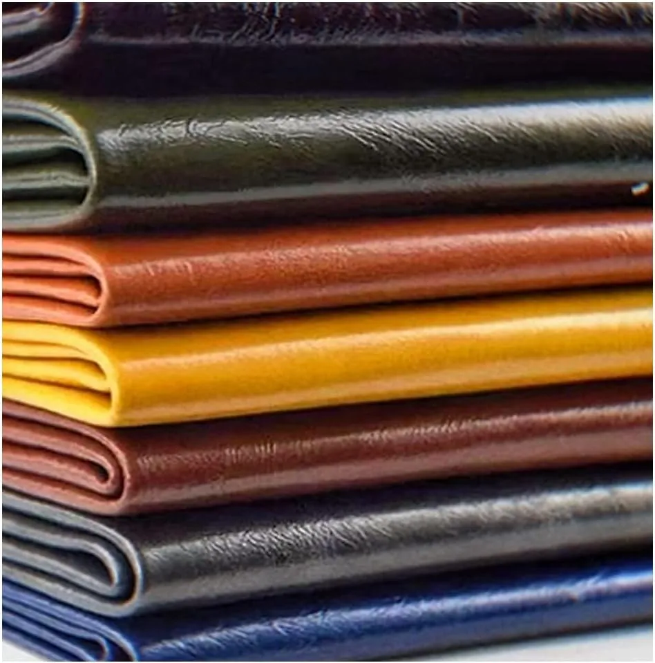 Leather Fabric Heavy Feel Faux Leather Fabric, Oil Wax Leather Leatherette Upholstery Crafts DIY Sewings Sofa Handbag Sold by The Meter(Size:1.37 * 1,Color:Navy Blue)
