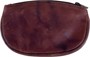Leather Full Size Tobacco Pouch with Zipper Holds 2 oz Pipe Tobacco