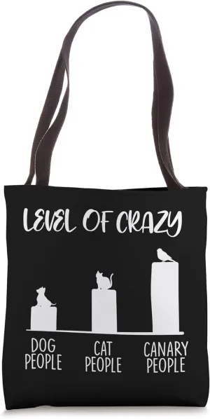 Level Of Crazy Canary Funny Songbird Pet Bird Lover Gift Tote Bag