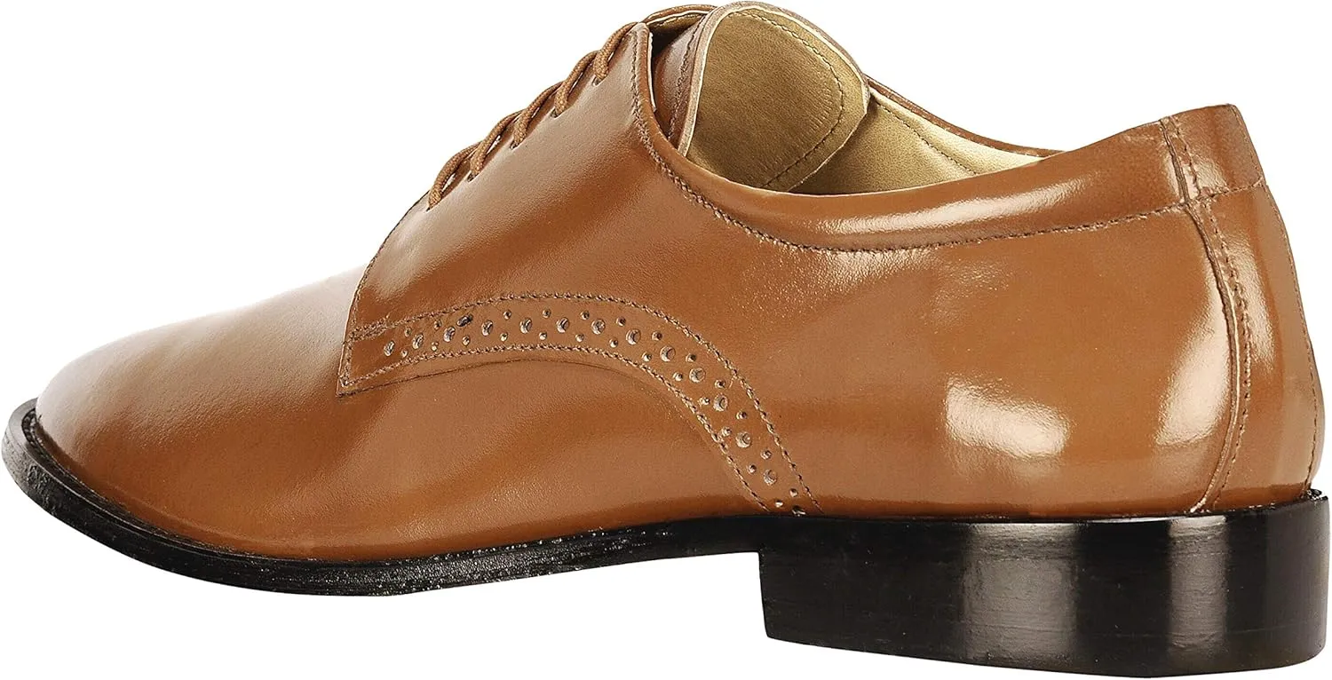 LIBERTYZENO Mens Animal Print Genuine Leather Adults Wingtip Monkstrap & Lace Up Dress Shoes for Easter Gift