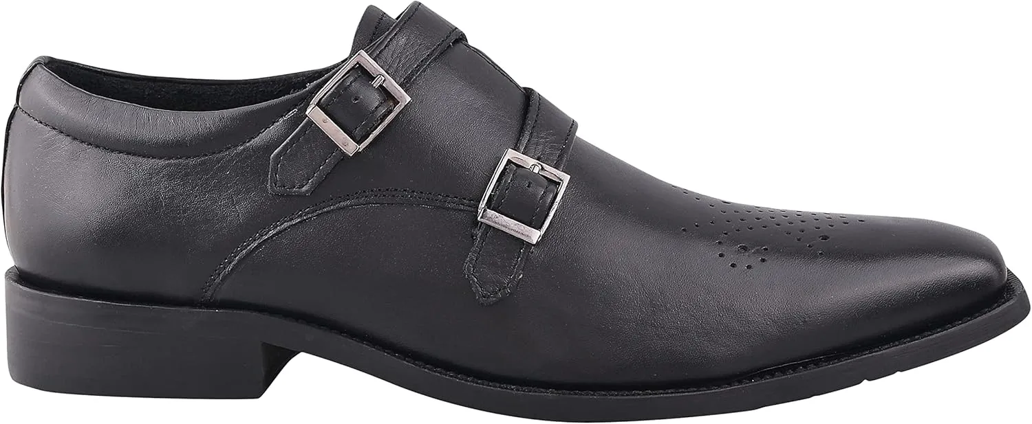 LIBERTYZENO Mens Animal Print Genuine Leather Adults Wingtip Monkstrap & Lace Up Dress Shoes for Easter Gift