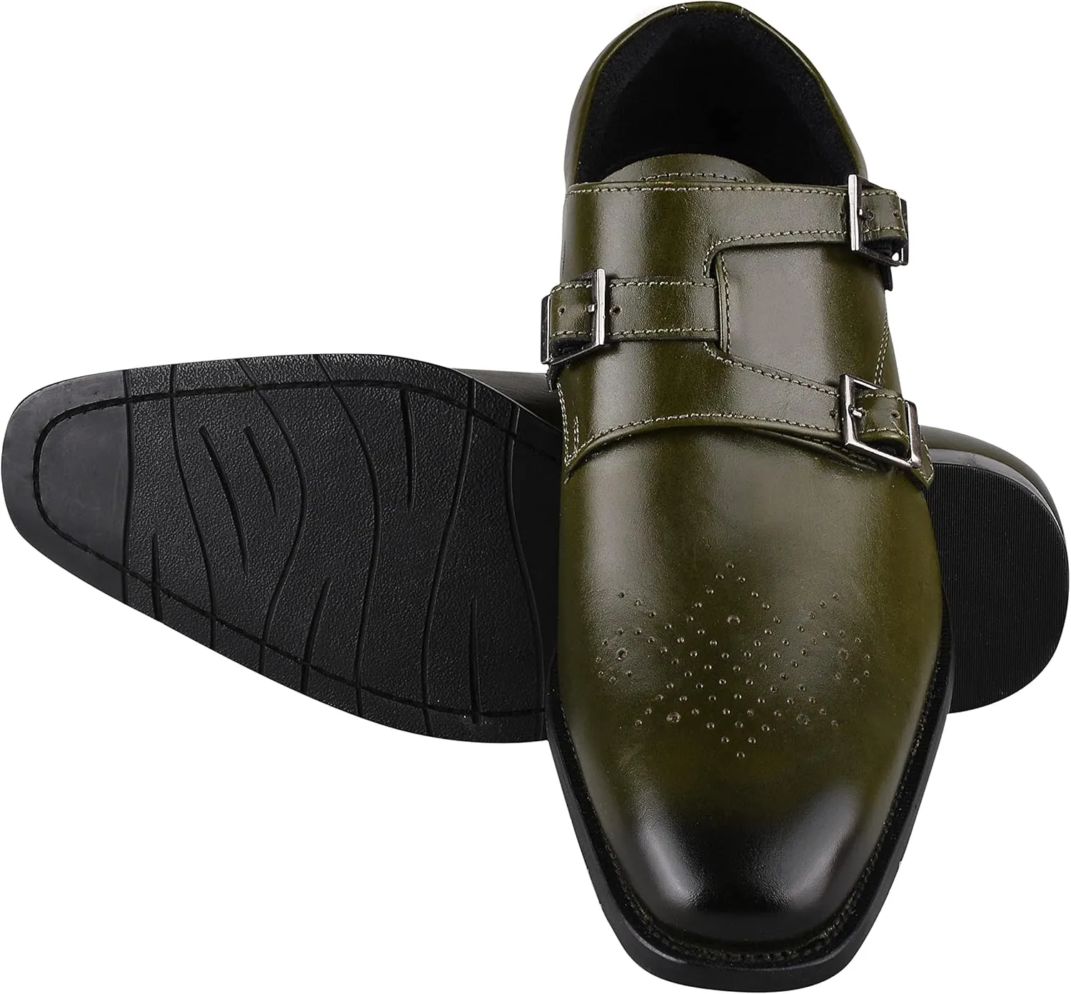 LIBERTYZENO Mens Animal Print Genuine Leather Adults Wingtip Monkstrap & Lace Up Dress Shoes for Prom Graduation