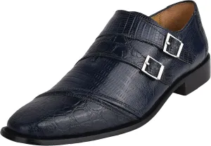 LIBERTYZENO Mens Animal Print Genuine Leather Adults Wingtip Monkstrap & Lace Up Dress Shoes for Prom Graduation