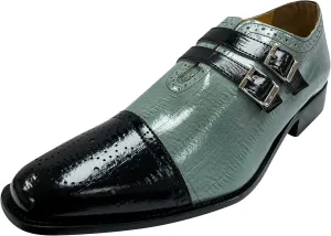 LIBERTYZENO Mens Animal Print Genuine Leather Adults Wingtip Monkstrap & Lace Up Dress Shoes for Prom Graduation