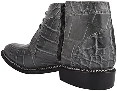 LIBERTYZENO Mens Crocodile Print Leather Adults High Ankle Lace Up Dress Shoes for Easter Gift
