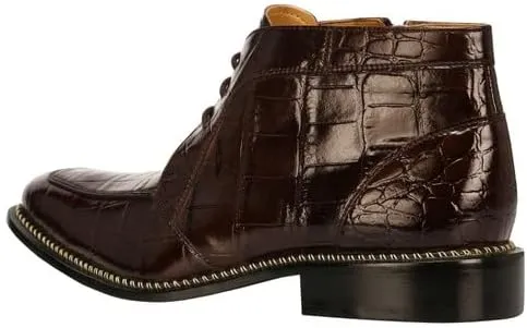 LIBERTYZENO Mens Crocodile Print Leather Adults High Ankle Lace Up Dress Shoes for Easter Gift
