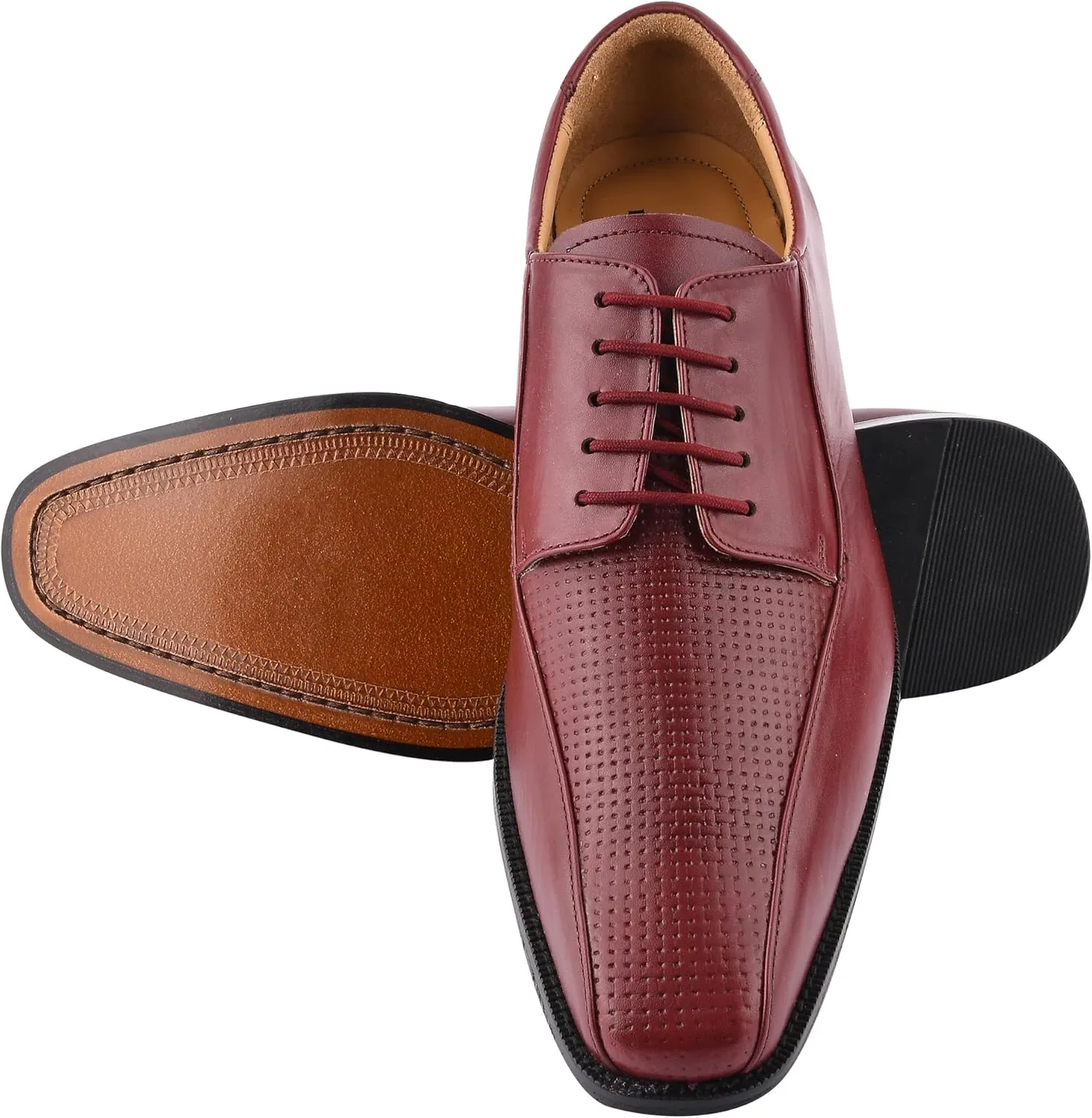 LIBERTYZENO Mens Plain & Animal Print Leather Adults Formal Lace Up Dress Shoes for Prom Graduation