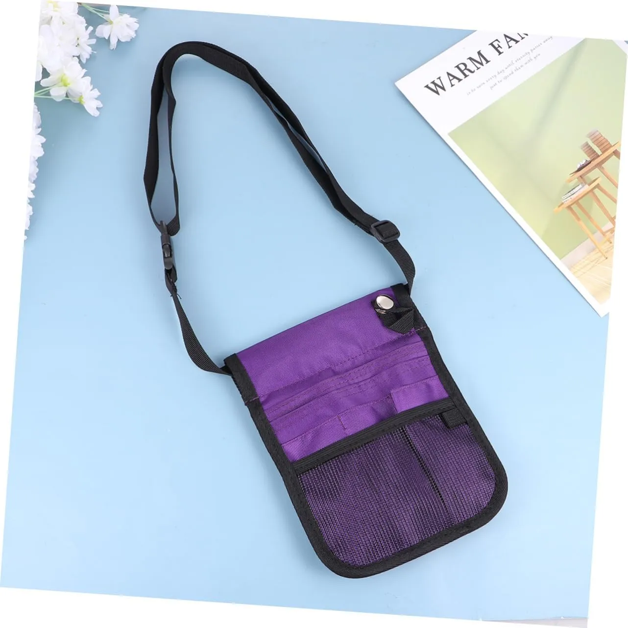 LIFKOME Waist Bag Fanny Pack for Nurses Nurse Pocket Pouch Shoulder Bag Portable Nurse Accessories Purple High Capacity