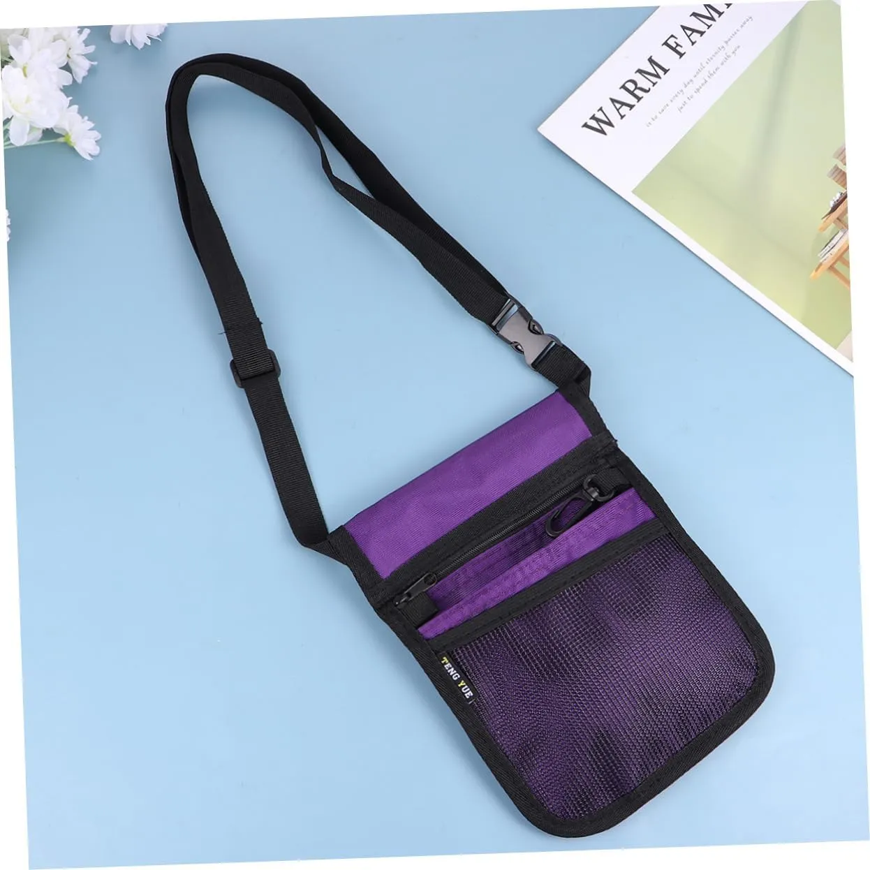 LIFKOME Waist Bag Fanny Pack for Nurses Nurse Pocket Pouch Shoulder Bag Portable Nurse Accessories Purple High Capacity