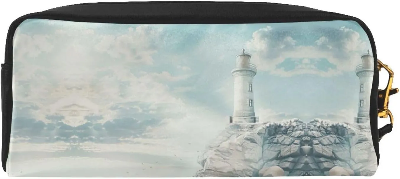 Lighthouse Backdrop Print Portable Makeup Bag,Travel-Friendly Design,Versatile Mini Makeup Pouchtion