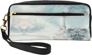 Lighthouse Backdrop Print Portable Makeup Bag,Travel-Friendly Design,Versatile Mini Makeup Pouchtion