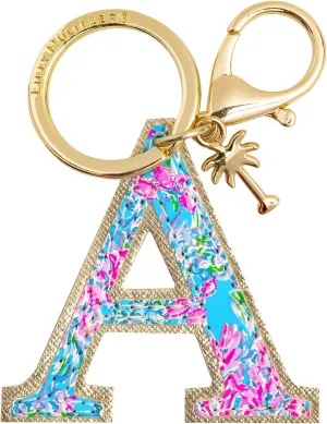 Lilly Pulitzer Leatherette Initial Keychain, Letter Bag Charm for Women