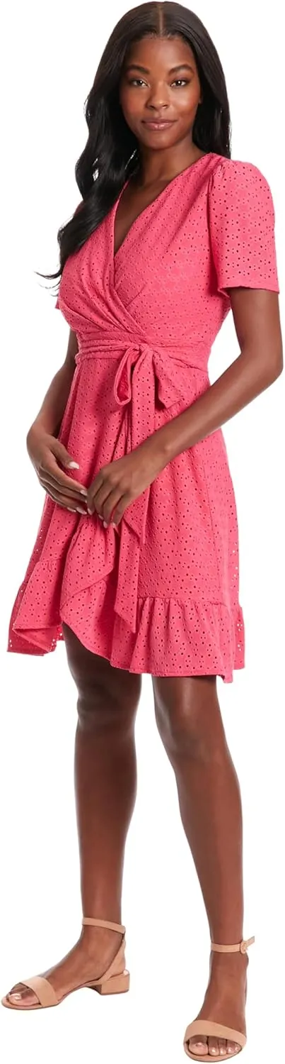 London Times Summer Ruffle Short Cocktail Petite Dresses for Women Party