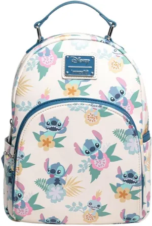 Loungefly x Disney Lilo & Stitch Hawaiian Flowers Stitch and Scrump AOP Backpack