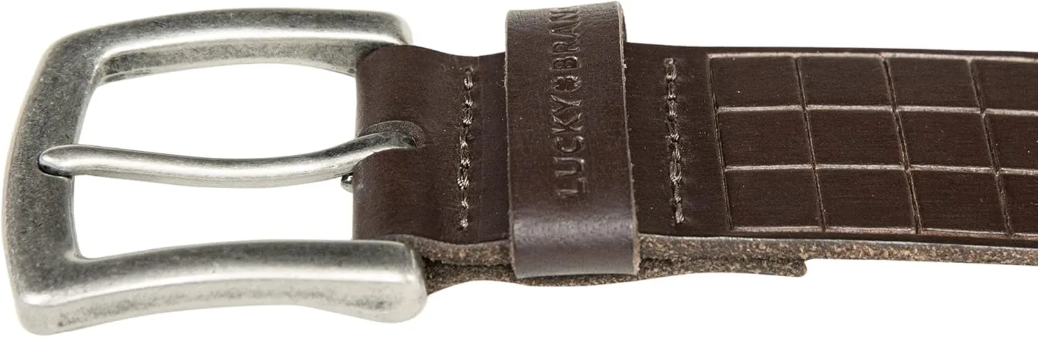 Lucky Brand Men's Genuine Leather Belt | Classic | Casual | Everyday | Western | American Heritage | Metal Buckle