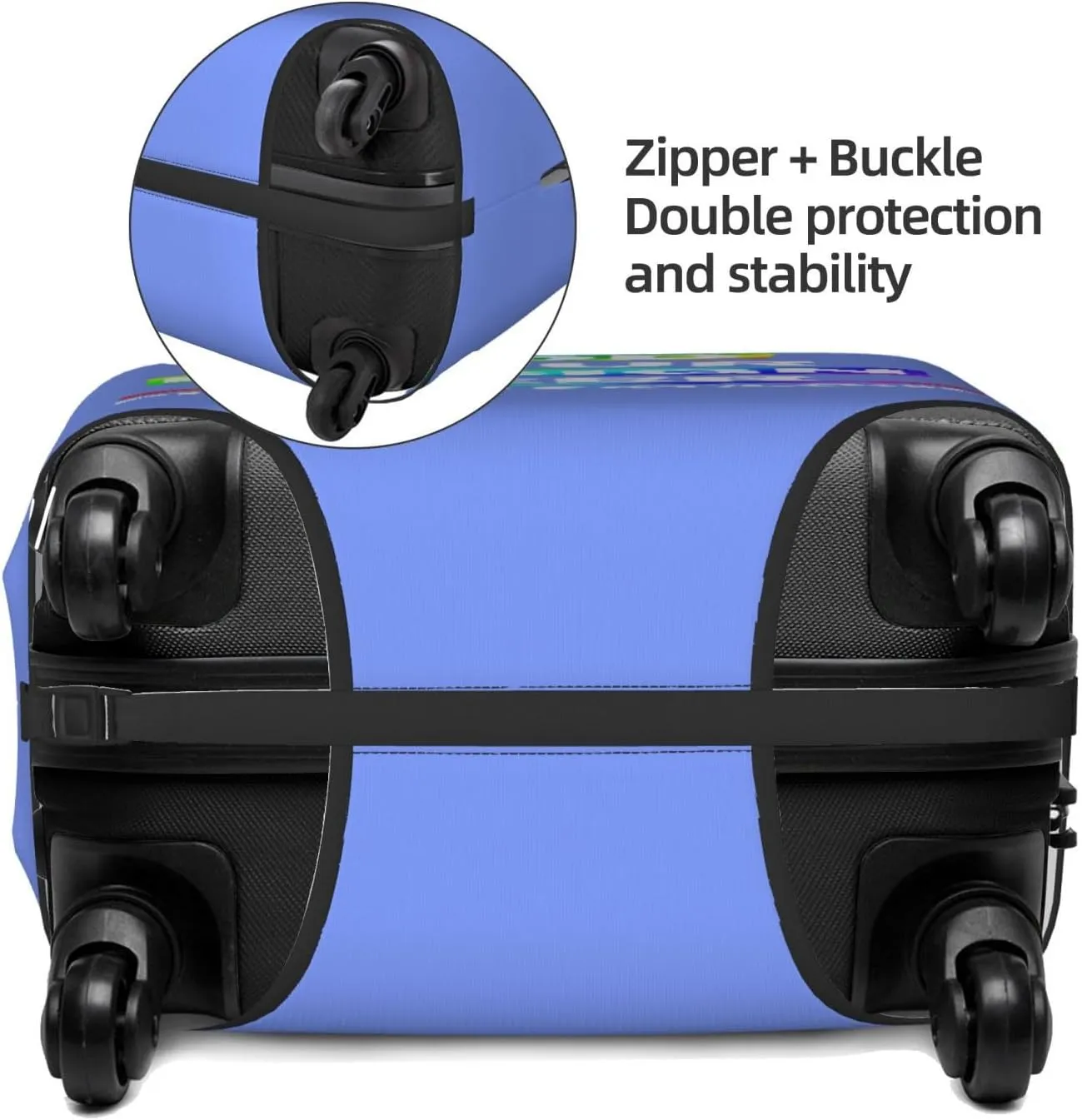 Luggage Covers with Photo Text Name Logo Double Sided Different Design Travel Suitcase Case Protector for 18-32 Inch Suitcase