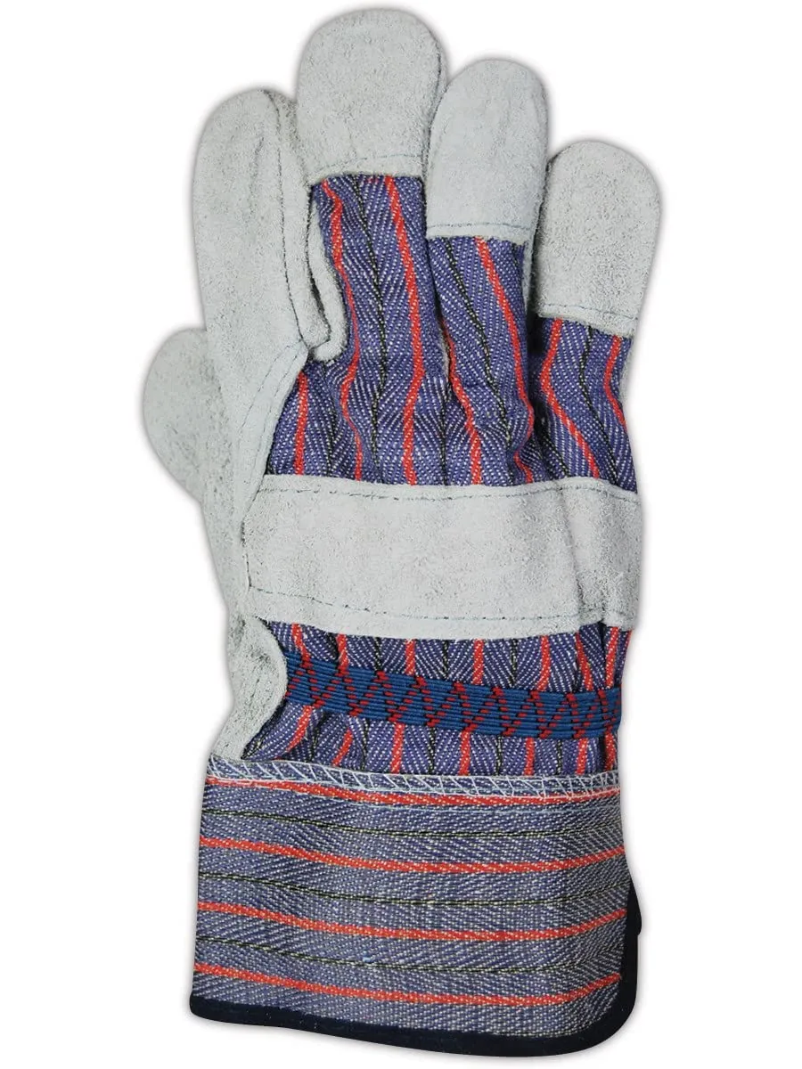 MAGID DuraMaster TB725E Gunn-Cut Leather Palm Glove with Safety Cuff, 12 Pairs