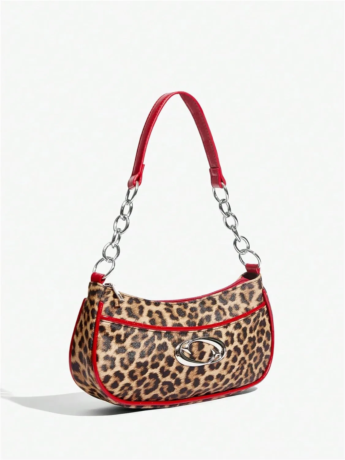 MakeMeChic Women's Cheetah Print Handbags PU Leather Shoulder Handbags Single Strap Medium Bags