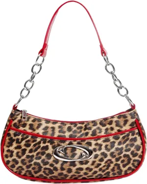 MakeMeChic Women's Cheetah Print Handbags PU Leather Shoulder Handbags Single Strap Medium Bags