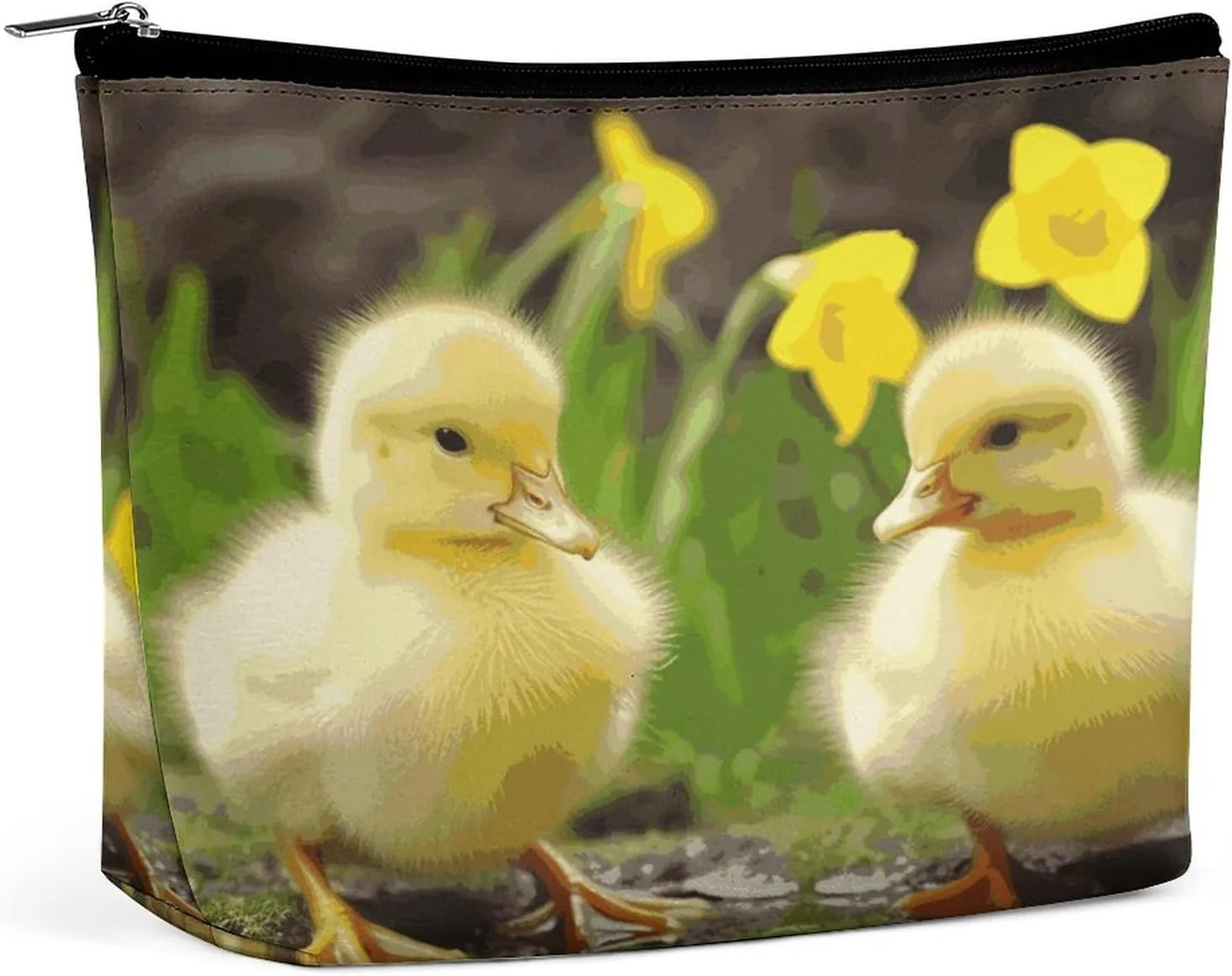 Makeup Bags Large Capacity Cosmetic Bags for Women Cute Baby Ducks Open Flat Toiletry Bag Waterproof Makeup Pouch Portable Cosmetic Organizer Makeups Train for Travel Gift