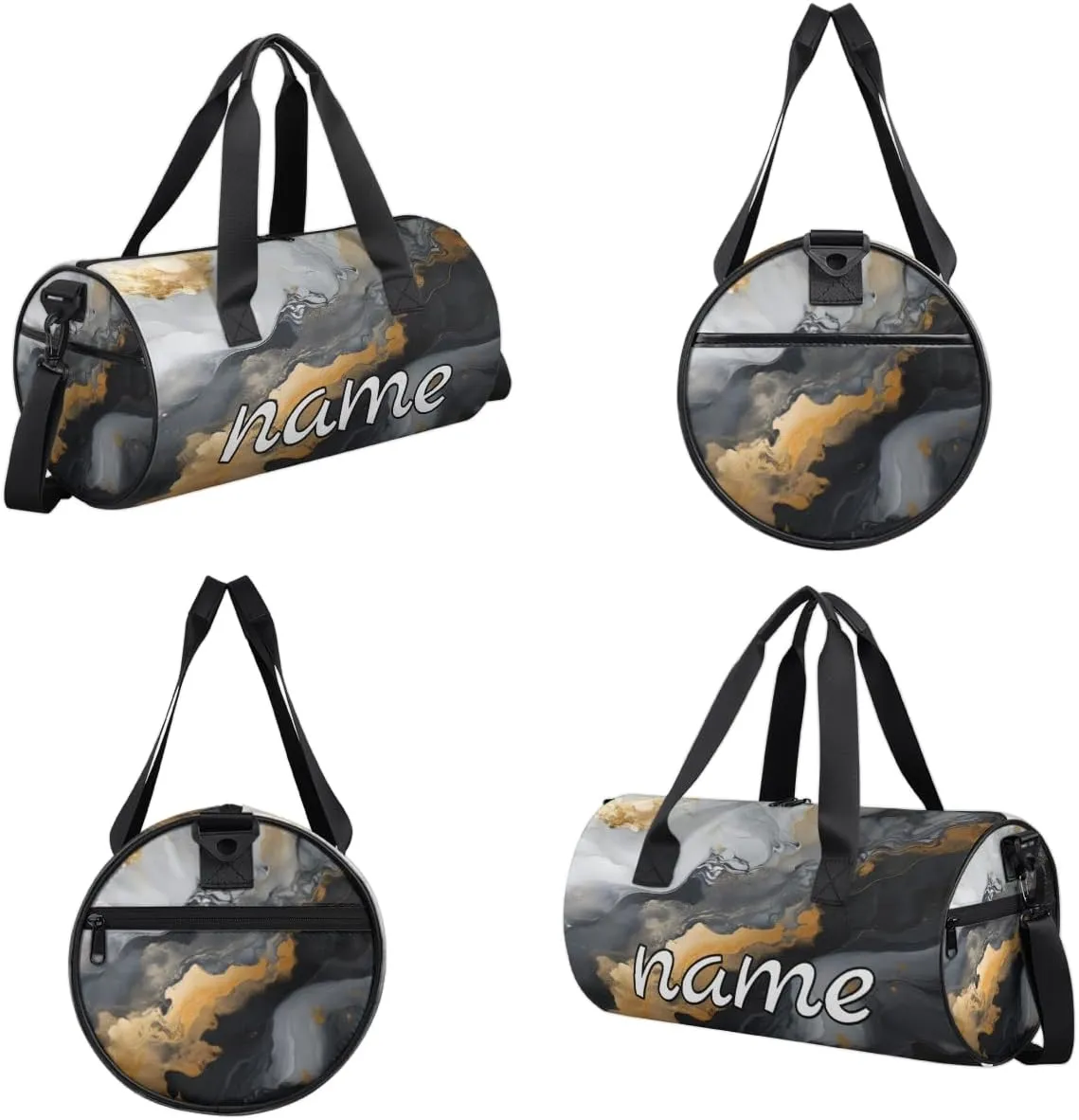 Marble Print Personalized Dance Bags, Marble Print Custom Sport Duffel Bag Travel Duffle Bag Overnight Weekender Bag
