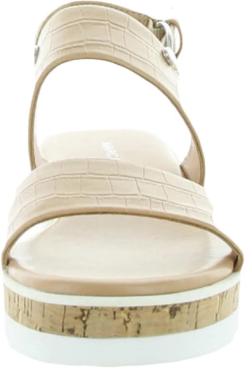 Marc Fisher Womens Gordy Embossed Faux Leather Wedge Sandals