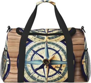 Maritime Sailboat Compass print Carry on Bag Underseat forTraveling Personal Item Bag Travel Duffel Bag Gym Bag for Women Men