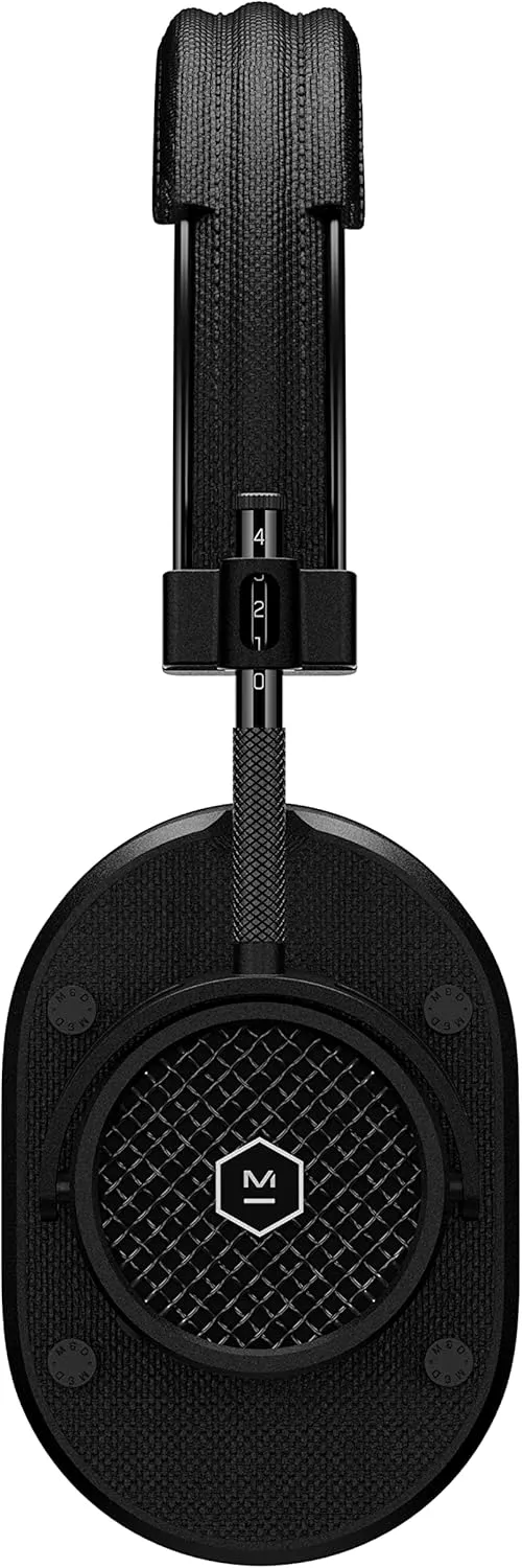 MASTER & DYNAMIC MH40 Over-Ear Wireless Headphones Gen II, Black Metal/Black Coated Canvas/Black Leather