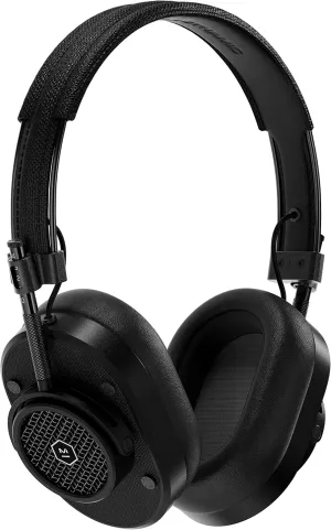 MASTER & DYNAMIC MH40 Over-Ear Wireless Headphones Gen II, Black Metal/Black Coated Canvas/Black Leather