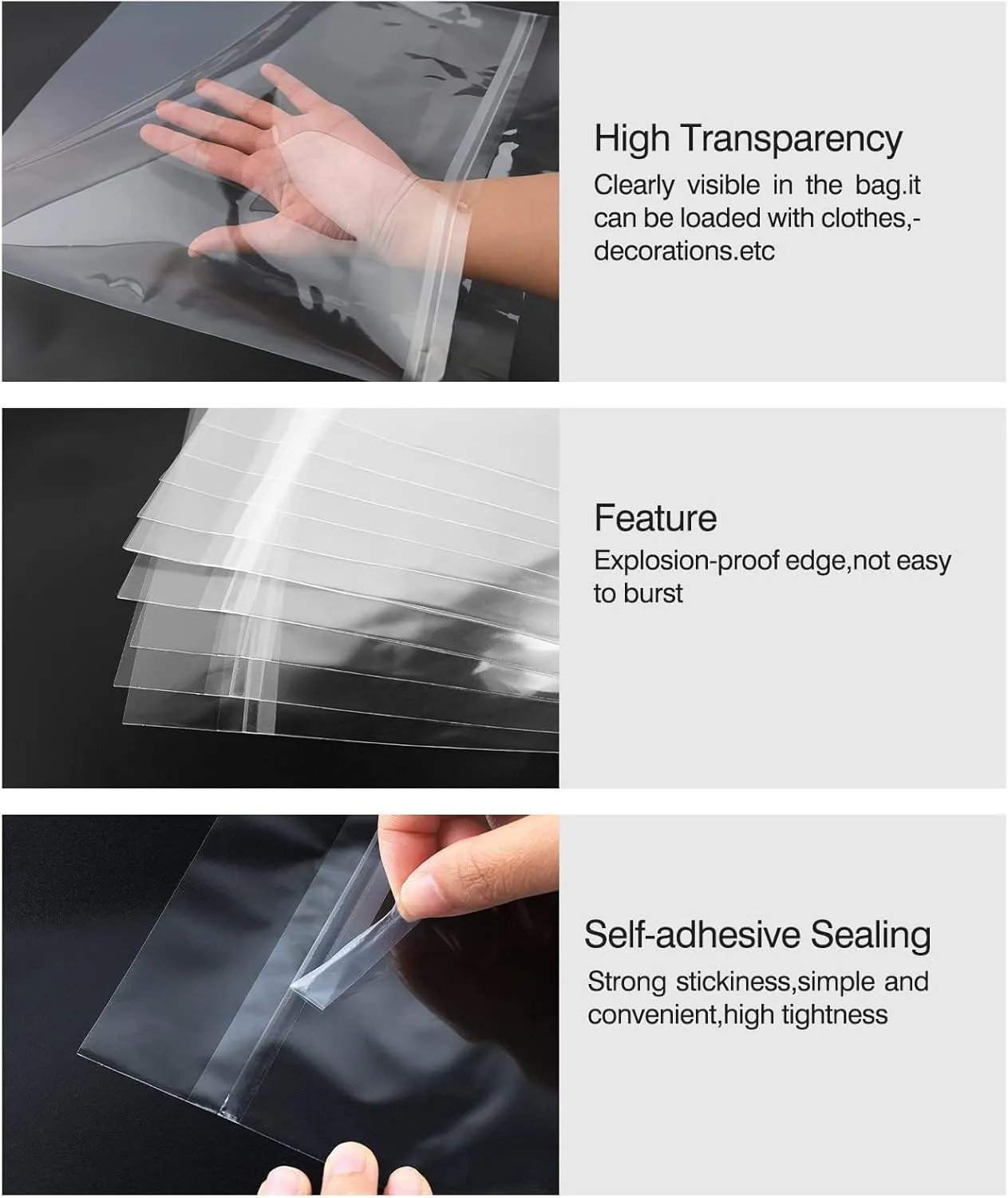 Mat Board Center, (200 Pack) 11 3/7" x 17 1/4" Clear Resealable Plastic Sleeves, Self Sealing Polypropylene Bags for Paper, Photographs, Prints & Documents