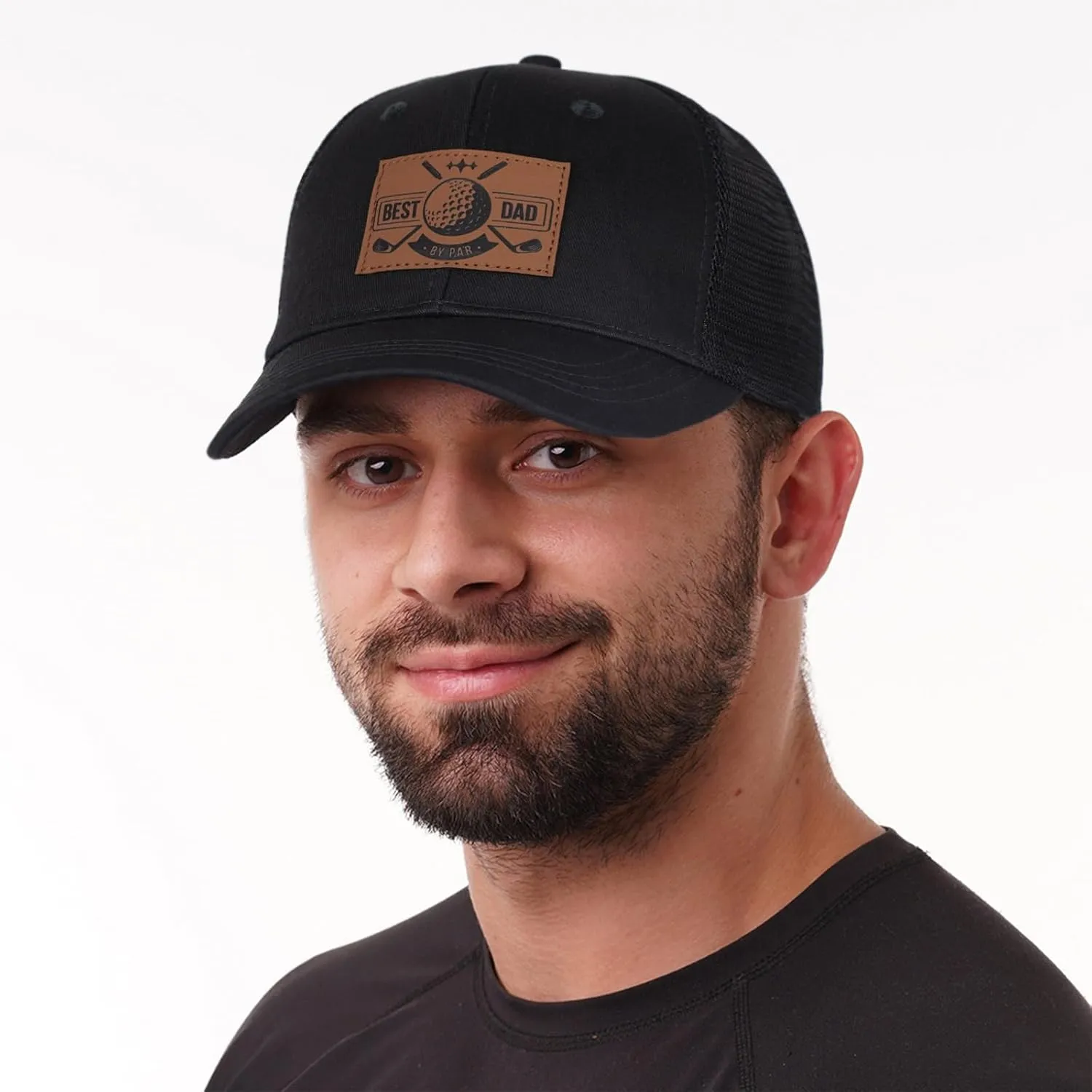 Men's Baseball Hat Patterned Leather Trucker Cap, Birthday for Dad Husband Grandpa Boyfriend